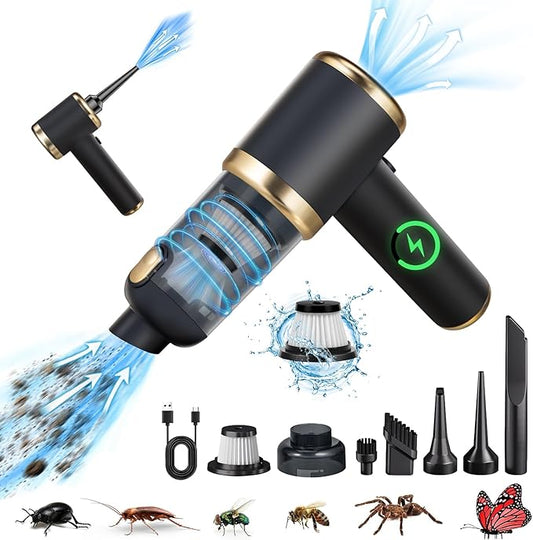 Bug Vacuum Catcher,12000Pa Handheld Car Vacuum Cleaner,4-In-1 Portable Cordless Vacuum Cleaner,Bug Vacuum for Adults Cleaner for Car&Bug Catcher Indoor with USB Rechargeable for Cockroach Spider