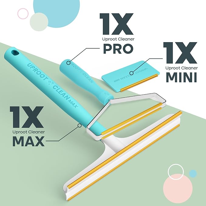 Uproot Clean Fur-Nado Survival Kit - Uproot Cleaner Pro Pet Hair Remover Tool + Mini & Max Variants - Pet Hair Removal Tool and Carpet Rake - Easy Cat & Dog Fur Scraper Bundle