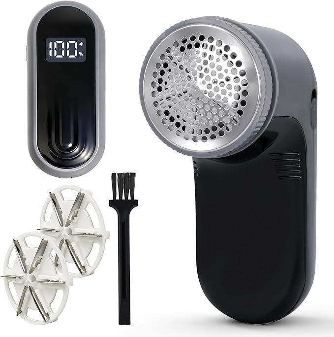 Killrose Fabric Shaver | Lint Remover with Digital Display, 6-Leaf Blade Electric Lint Shaver for Clothes, Sweaters, Furniture - 9000 RPM USB-C Rechargeable, Safe for All Fabrics