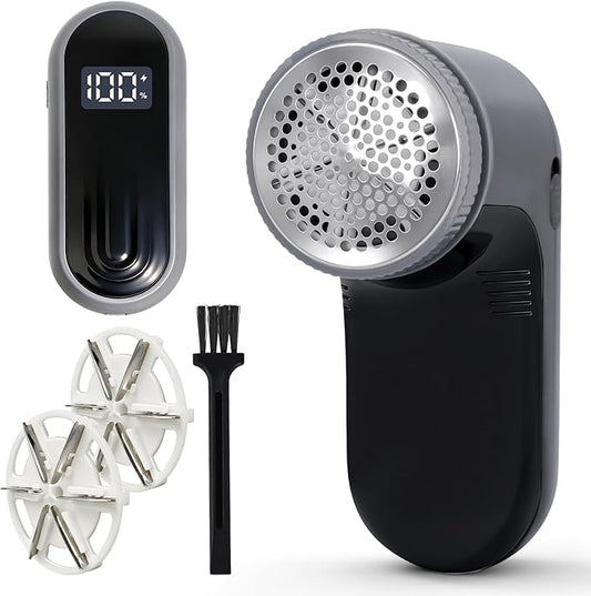 Killrose Fabric Shaver | Lint Remover with Digital Display, 6-Leaf Blade Electric Lint Shaver for Clothes, Sweaters, Furniture - 9000 RPM USB-C Rechargeable, Safe for All Fabrics