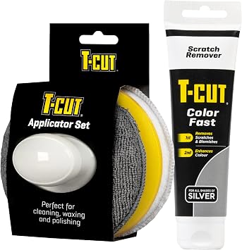 T-Cut CSS150 Silver Scratch Remover Color Fast Paintwork Restorer Car Polish - 150g plus a Wax Applicator Set with Handl