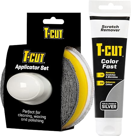 T-Cut CSS150 Silver Scratch Remover Color Fast Paintwork Restorer Car Polish - 150g plus a Wax Applicator Set with Handl
