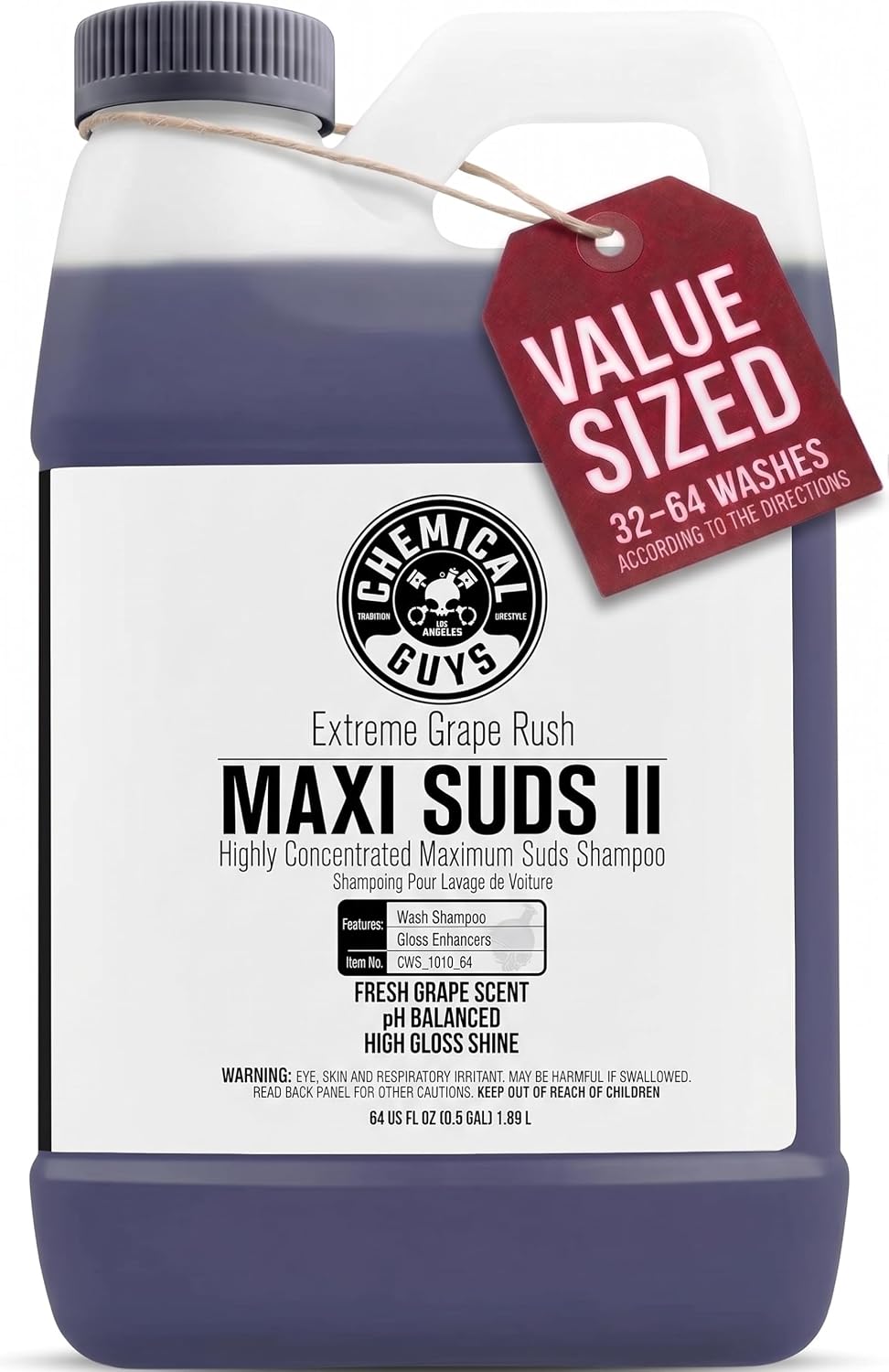 Maxi Suds II Foaming Car Wash Soap for Cannons, Grape, 64 oz