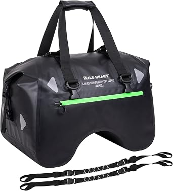 WILD HEART Dry Motorcycle Tail bag 70L/50L With Rope Straps and Inner Pocket Waterproof PVC 500D for Travel,Motorcycle a