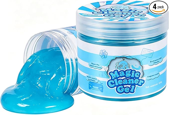 SenseYo 4 Pack Car Cleaning Gel Slime Clean Putty Dust Remover Car Interior Cleaner Kit Supplies Accessories Auto Detailing Tools for Air Vents Consoles Cup Holders Keyboards Notebook Camera