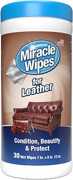 MiracleWipes for Leather Cleaning & Conditioning, Vehicle, Furniture, Shoes, Jacket, Interior, Upholstery, Cleans, Prote