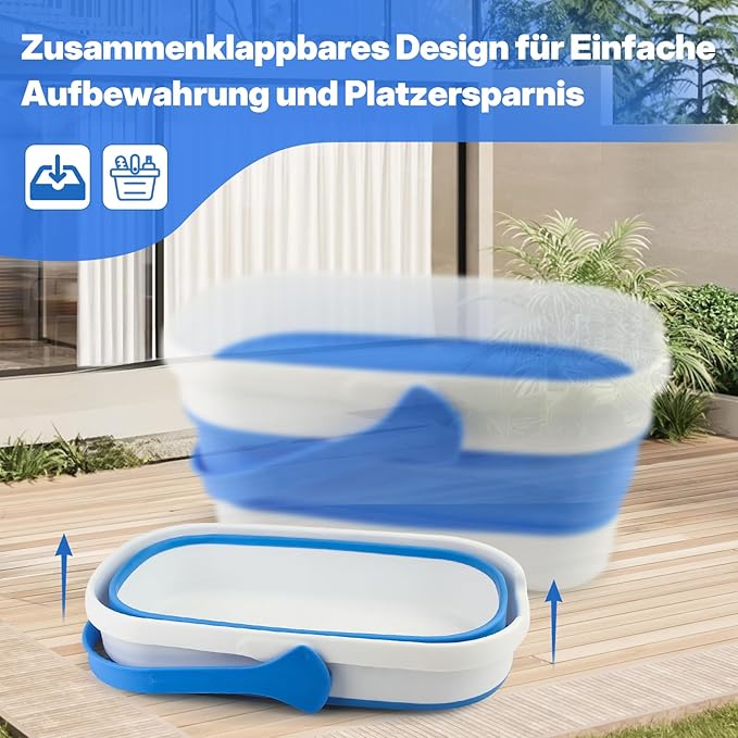 Window Cleaning Kit with Collapsible Bucket 3 Gallon, 14" Window Squeegee and 15" Scrubber with 61" Long Handle, Professional Window Washing Kit Cleaner Tool for Home Outdoor Office Commercial Use