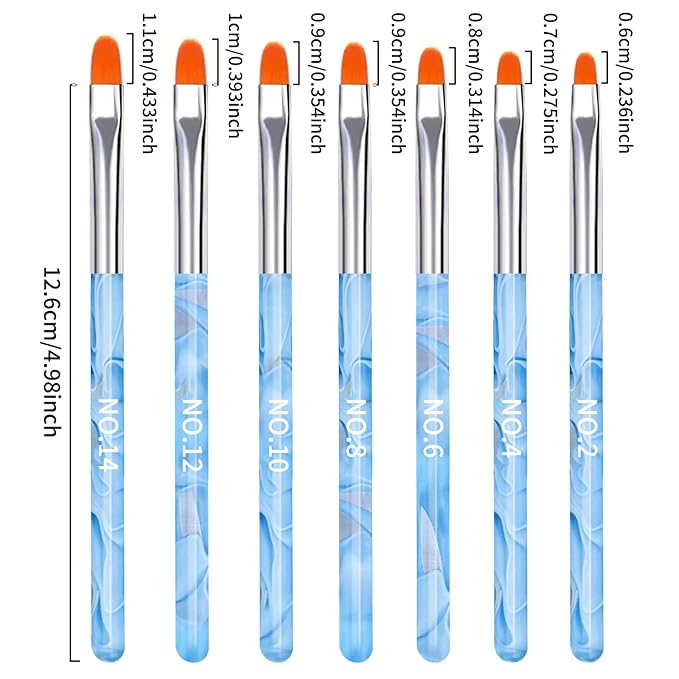 28Pcs Blue Nail Art Brush Set, Professional Acrylic Gel Nail Brushes, Nail Liner Dotting Pen, Nail Dust Cleaning Brush, Manicure Tools Kit for Nail Sculpting, Acrylic Powder Application, Nail Design