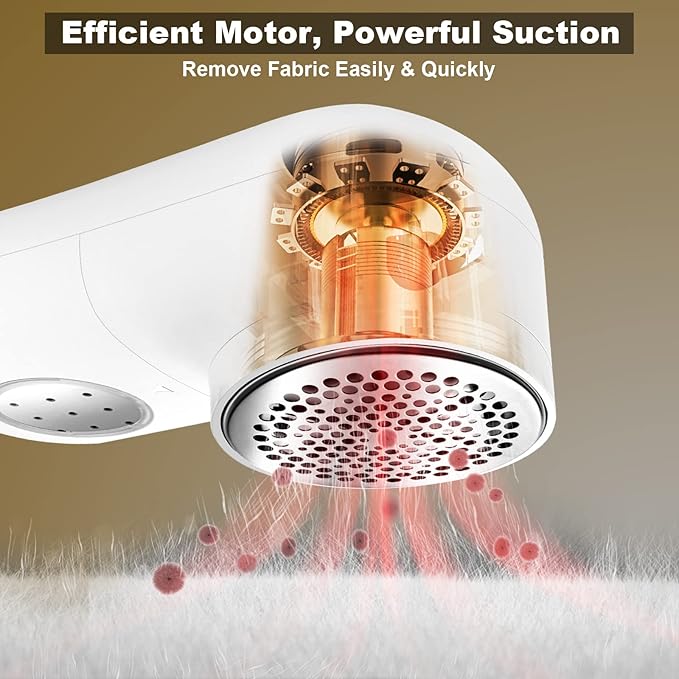 Fabric Shaver, Electric Lint Remover, 2.0 USB Rechargeable Fabric Defuzzer, Reusable Cordless Sweater Shaver can be Used Anywhere (2.0 Pro, White)