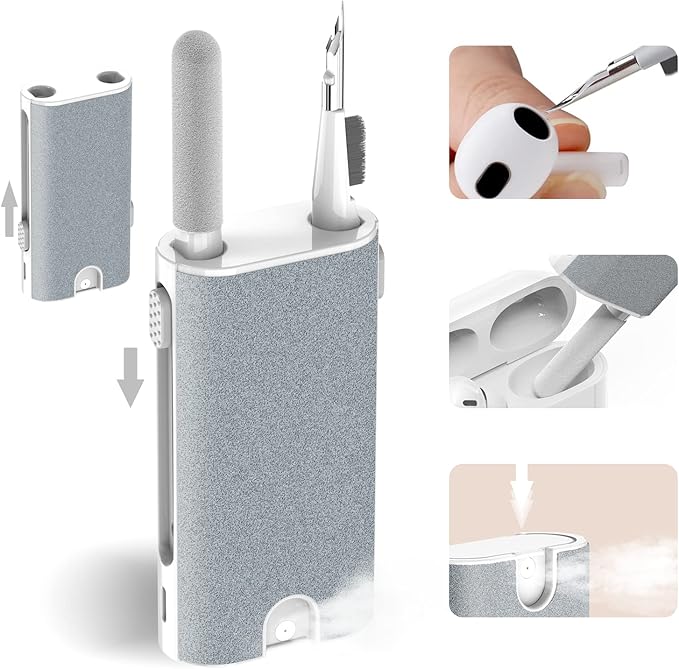 5-in-1 Electronic Cleaner kit- Portable Cleaning kit for Earbuds/Phone/Camera/Watch/Laptop,with Cleaning Pen and Spray Bottle,Multifunctional Cleaning Tool