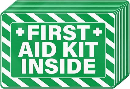10 PCS Emergency First Aid Kit Inside Stickers 6 × 4 Inches