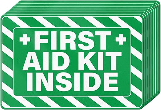 10 PCS Emergency First Aid Kit Inside Stickers 6 × 4 Inches