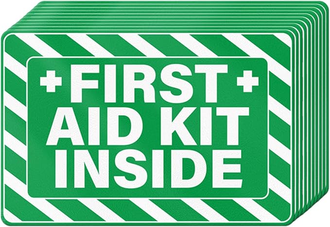 10 PCS Emergency First Aid Kit Inside Stickers 6 × 4 Inches