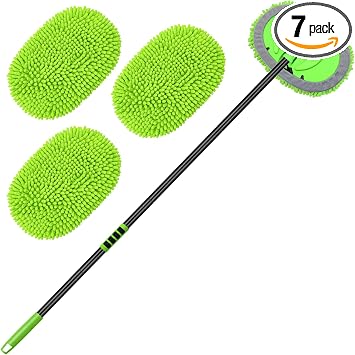 62'' Car Wash Brush Kit with Long Handle, Microfiber Car Wash Mop Mitt Scratch-Free Car Detailing Care Kit Car Cleaning 