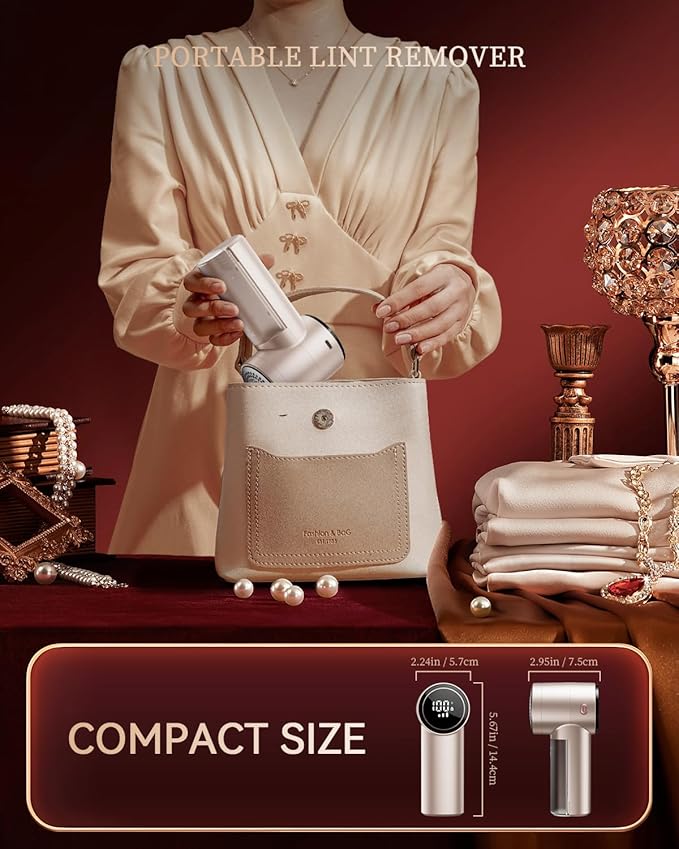 Fabric Shaver, Rechargeable Lint Shaver with Digital Display, 3-Speeds Sweater Shaver with 6-Leaf Blades, Electric Portable Lint Remover to Remove Pilling for Clothes, Furniture, Couch, Blanket