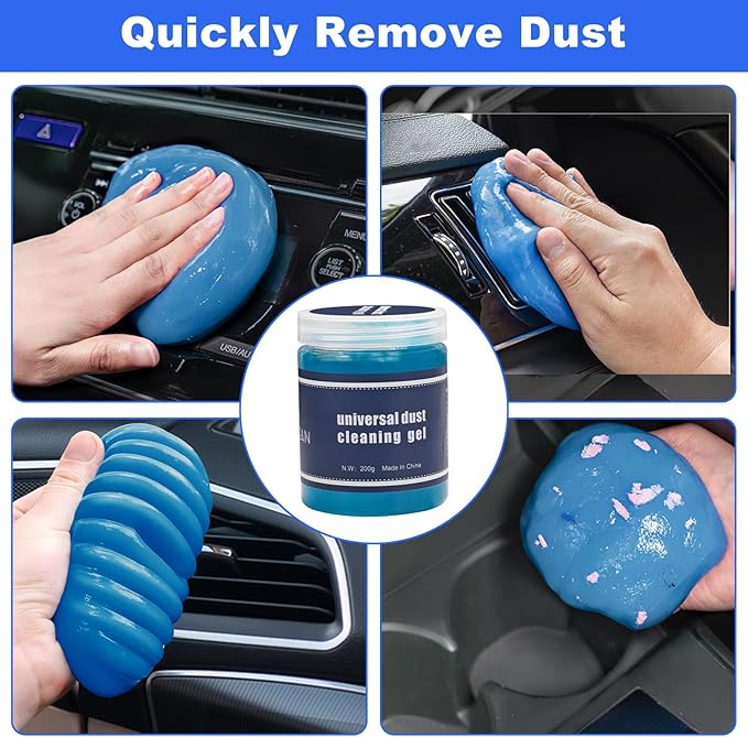 Windshield Cleaner Tool, 14Pcs Car Interior Cleaning Kit, Car Detailing Kit Interior Cleaner, Car Detailing Brushes, Car Cleaning Gel, Inside Cleaning Supplies Accessories for Women Men
