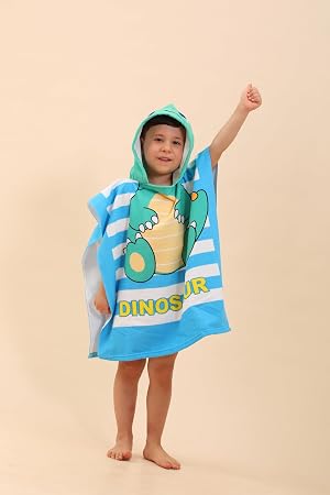 Dinosaur Hooded Towels for Kids, Kids Beach Towels for Boys/Girls, Swimming Towels/Towel Robes/Wearable Towels/Pool Towe