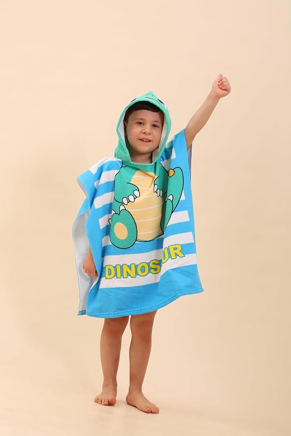 Dinosaur Hooded Towels for Kids, Kids Beach Towels for Boys/Girls, Swimming Towels/Towel Robes/Wearable Towels/Pool Towe