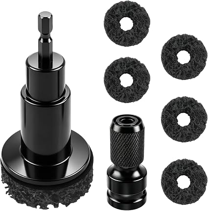 Car Wheel Hub Cleaning Tool Kit with 1/2" Drive,Wheel Stud Cleaner Kit with 5 Replacement Grinding Pads,Professional Whe
