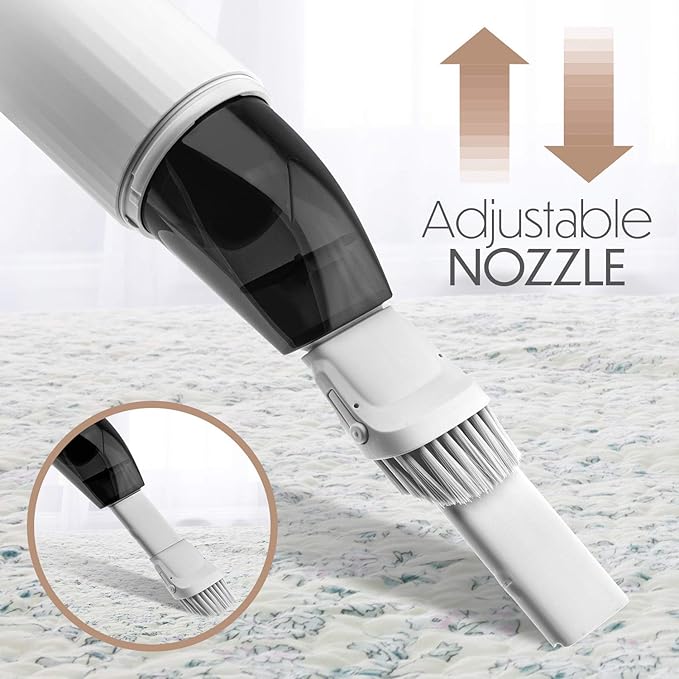 STARUMENT Portable Hand Vacuum Cleaner Handheld Cordless Cleaner for Dust Pet Hair Dirt, Home, Car Interior, Lightweight, Easy to Use, Compact Design Battery Rechargeable with USB-C Cable White
