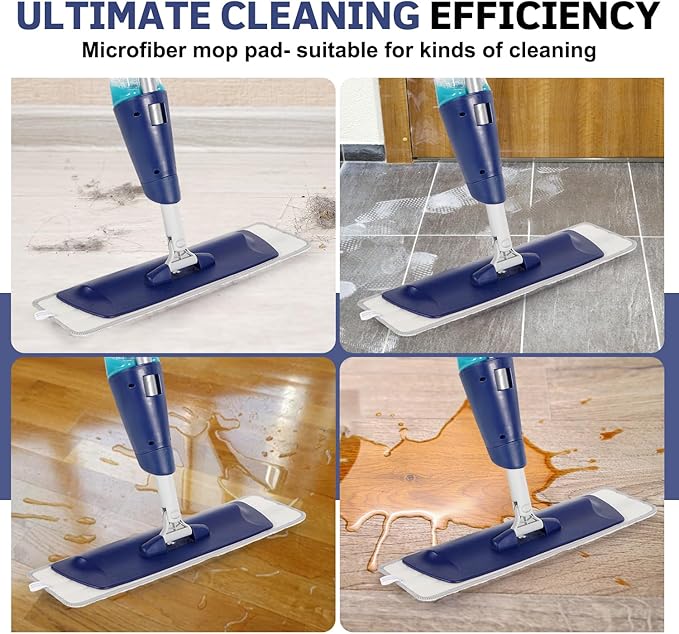 AmaVins 3 Pack Microfiber Cleaning Pads, Reusable Microfiber Mop Pads for 18 Inch Mop, Hardwood Floor Replacement Cleaning Mop Pads, Machine Washes