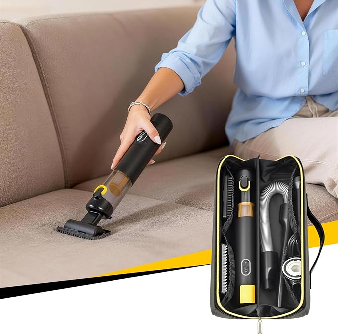 SAIKA Bag for Fanttik Slim V8/ V10 APEX Car Vacuum, Portable Mini Cordless Vacuum Storage Holder for Suction Power, Type-C Charge, Car Accessories (Case Only)