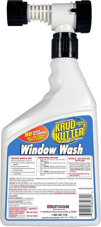 Krud Kutter WW32H4 Window Wash, 32 oz, Clear (Pack of 3)