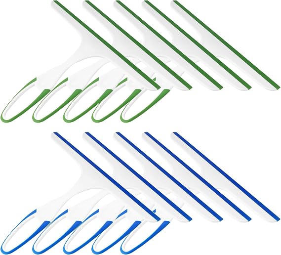 10 Pcs Shower Squeegee for Shower Glass Doors,Glass Wiper,Silicone Squeegee