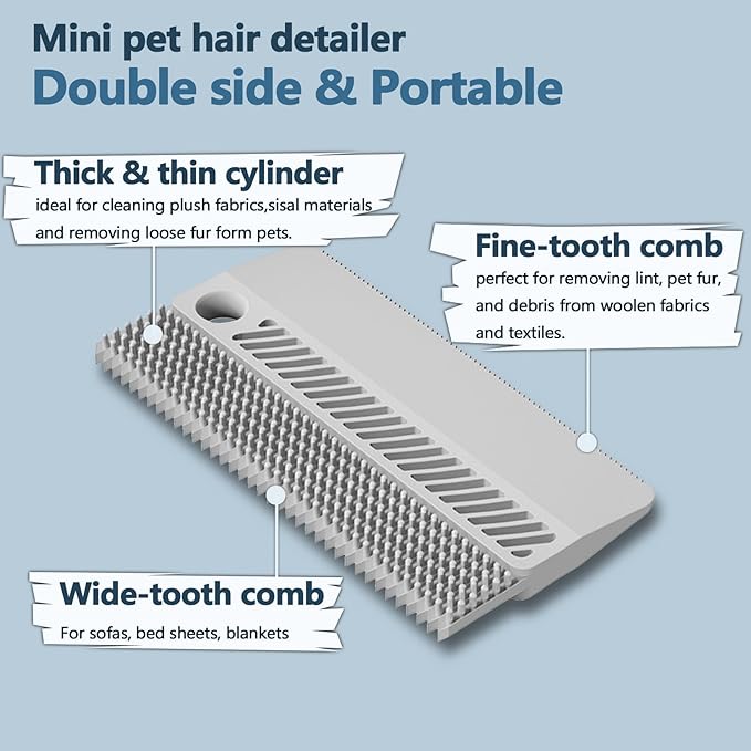 2 Pack Portable Pet Dogs Cats Hair Remover Lint Removal Shaver Tool Fur Scraper Carpet Rake for Couch Furniture Car Mats Fabric Sofa Clothes Bedding