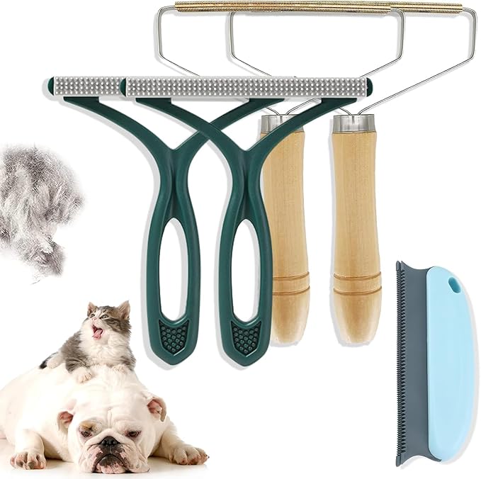 5 Pack Pet Hair Remover, Portable Dog Cat Hair Remover, Lint Remover, Reusable Pet Hair Removal Tool, Lint Shaver Cleaner Pro, Carpet Scraper for Couch Furniture, Blanket, Clothing, Carpet, Rugs