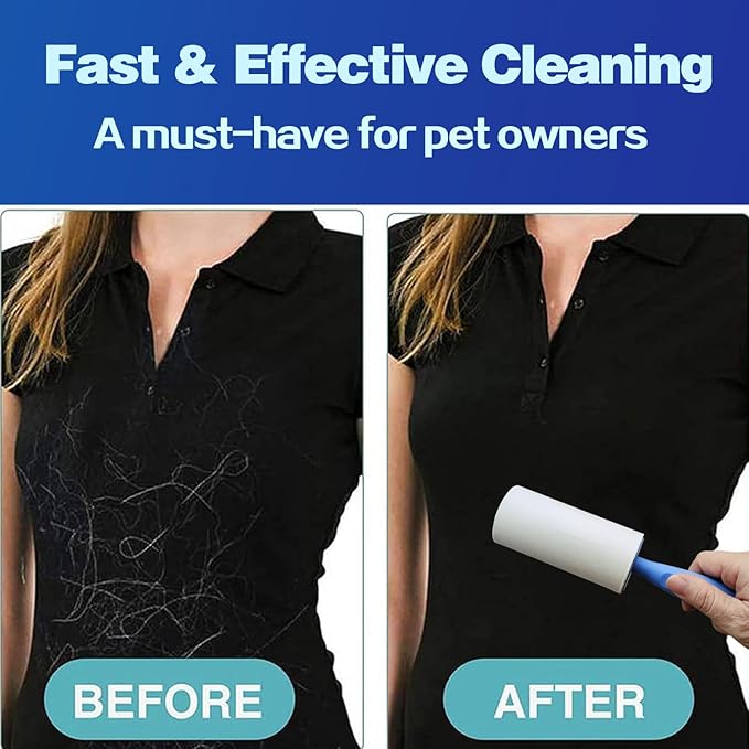 Extra Sticky Lint Roller Mega Value Set 900 Sheets for Pet Hair Removal and Clothes, Dog and Cat Lint Remover, 10 Pack