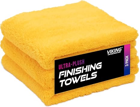 VIKING Plush Microfiber Cleaning Cloth for Cars, 16 x 16 Inch, 3 Pack