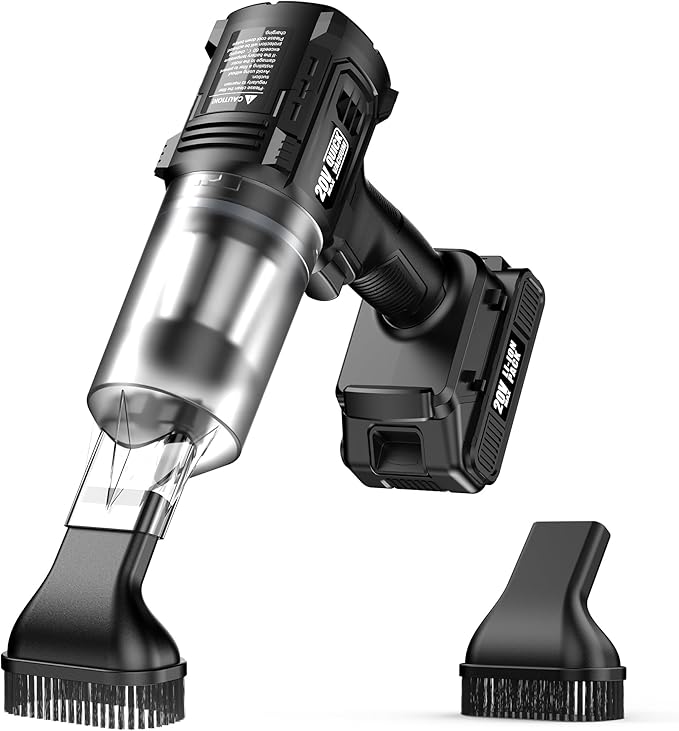 Car Vacuum Cordless, 35000PA Strong Suction Handheld Vacuum with 2 Detachable Batteries, 60Min Runtime Portable Vacuum Cleaner for Car Detailing, Pet Hair, Home Couch & Office, 350ML XL Dust Cup