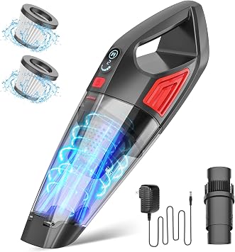 ATONEP Handheld Vacuum Cordless Cleaner,Powerful Portable and Dust Buster Hand Vcauum Rechargeable with Large-Capacity B