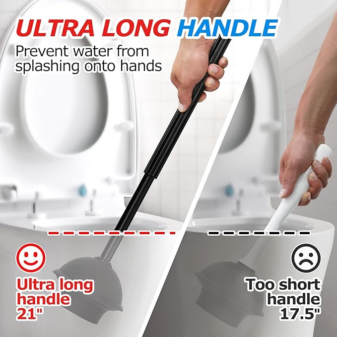 FORASTO 2Pack 2 in 1 Toilet Brush and Plunger Set,Toilet Bowl Brush Plunger Set,Toilet Brush Plunger Combo,Cleaning Brush,Cleaning Supplies,Groove Gap Brush,Bathroom Cleaning Tools
