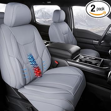 Coverland Custom Car Seat Covers for 2005-2023 Tacoma All Cabs Front Truck Car Seat Protector, Water Resistant Leather, 