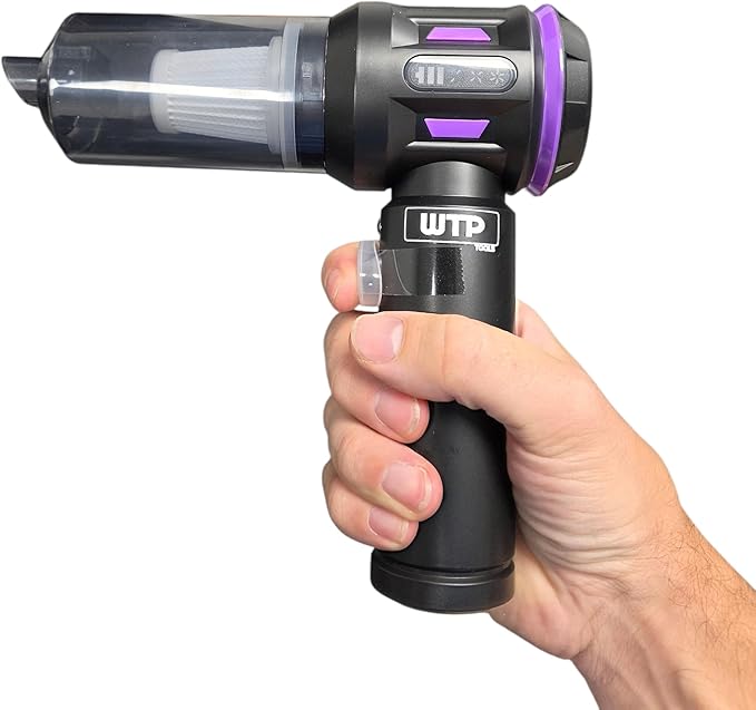 Portable Vacuum Cleaner, 2-in-1 Air Blower and Vacuum, 100W 80,000 RPM, Rechargeable, Gray and Purple, 3 x 200 mAh, Car Office Camping USB Charger