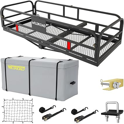Wildroad 60"x24"x14" Hitch Cargo Carrier, Fits 2" Receiver - Cargo Bag Set