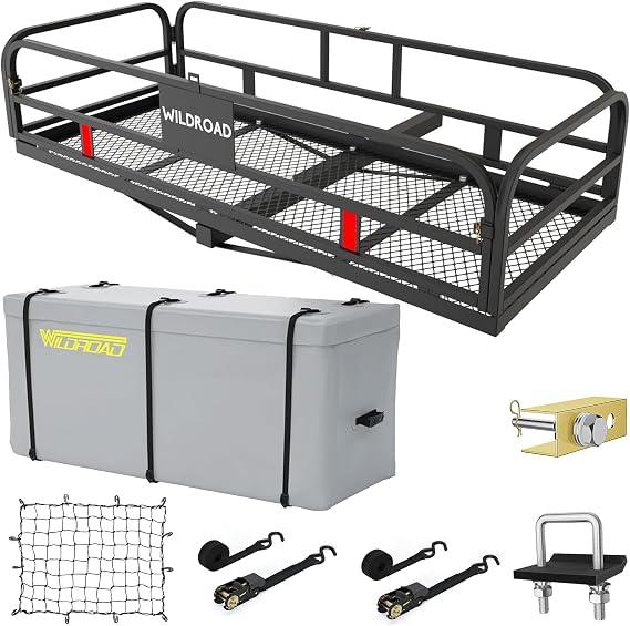Wildroad 60"x24"x14" Hitch Cargo Carrier, Fits 2" Receiver - Cargo Bag Set
