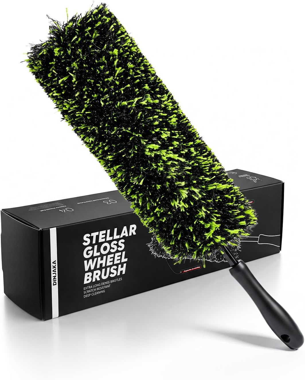 Car Wheel Barrel Brush - Deep Rim Detailing, 17" Long Reach