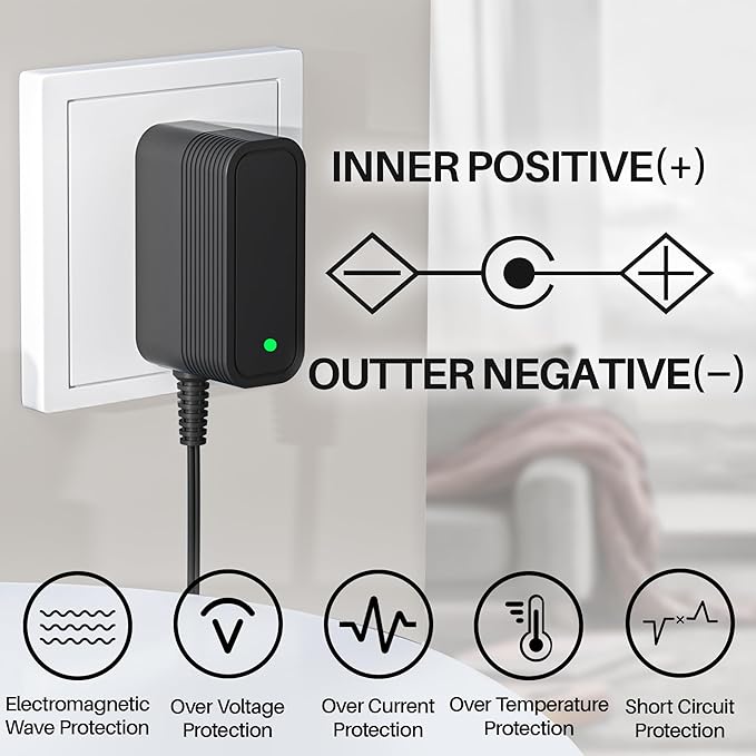 9V Power Supply for Labigo Electric Spin Scrubber LA1 Pro Charger for Voweek Electric Spin Scrubber AC Adapter Compatible with Voweek VWS211 SP02 for Labigo LA1 Pro Cordless Cleaning Brush Power Cord