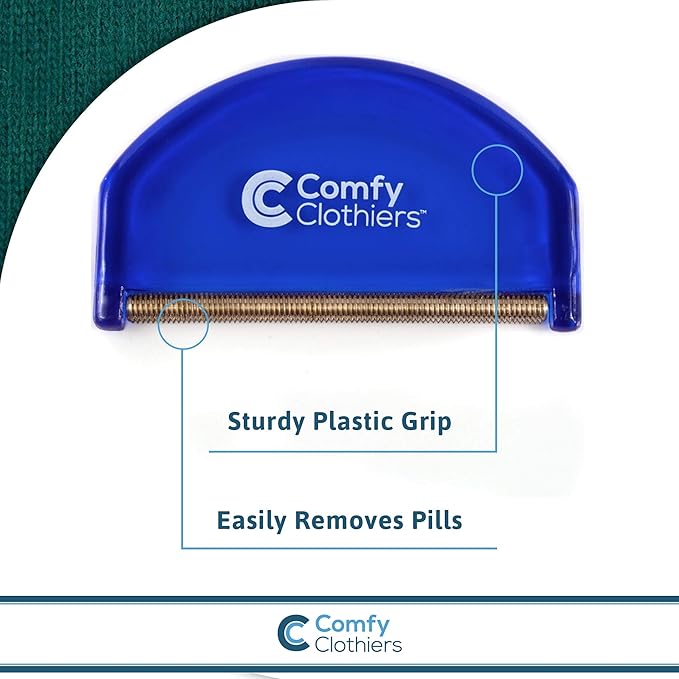 Comfy Clothiers Cashmere & Wool Comb for Sweater Care - Fabric De-Pilling Shaver & Defuzzer Tool - Precision Sweater Fuzz Remover, Cashmere Bobble Buster, and Wool Defuzzer - 5.98 x 2.99 x 0.51 Inches