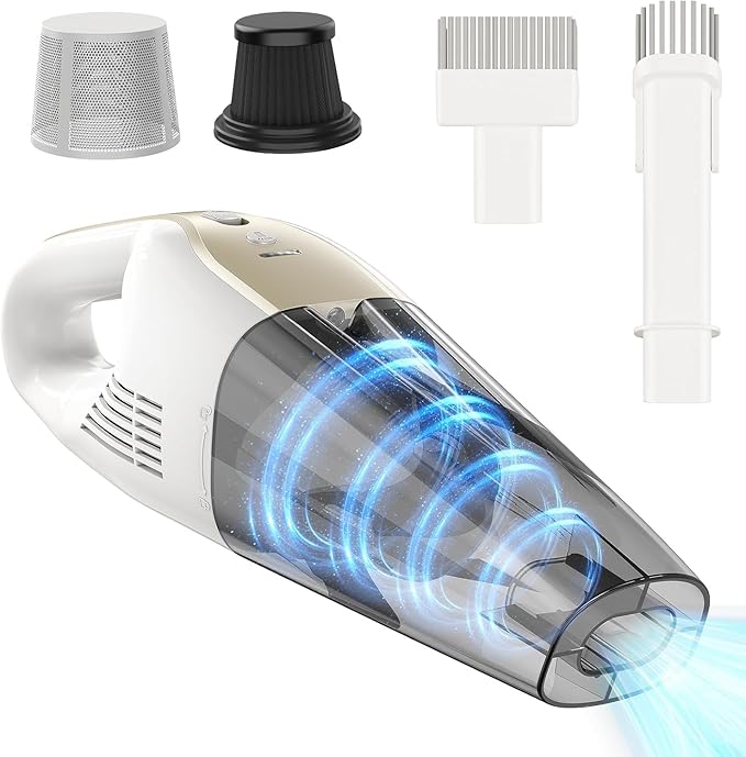 MYUAKO Handheld Vacuum Cordless, 16000Pa 160W Handheld Car Cordless Vacuum Cleaner with LED Screen,30Min Powerful Hand Vacuum Cordless Rechargeable Lightweight Car Vacuum Cleaner High Power