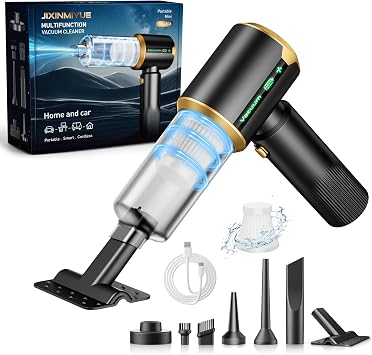 Cordless Car Vacuum Cleaner: 7-in-1 & 16000Pa Strong Suction - Blackish