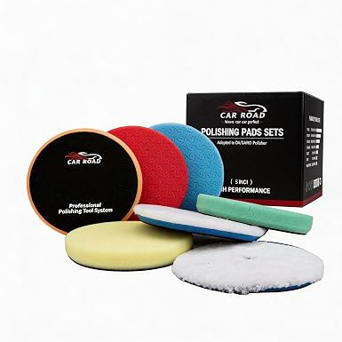 Buffing Polishing Pads 5 Inch, CAR ROAD 7PCs 5.5 Inch Face for 127mm Kit for Car Buffer Polisher Cutting Polishing Pad K