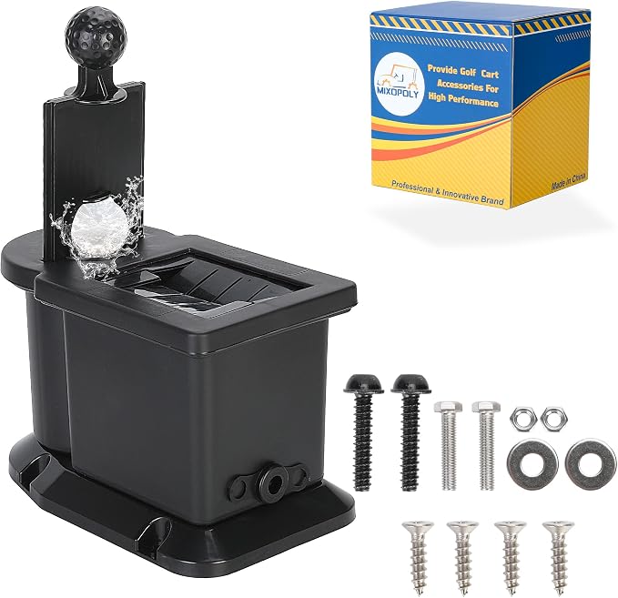 Golf Cart Club Cleaner and Ball Washer Kit Universal for Yamaha EZGO Club Car Advanced EV, Star EV, with Bracket for Pre