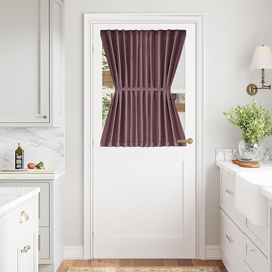 Vatge Half Curtains for Windows Small Door Window Curtains for Glass Door, 1 Panel, W54 x L40, Nostalgia Rose