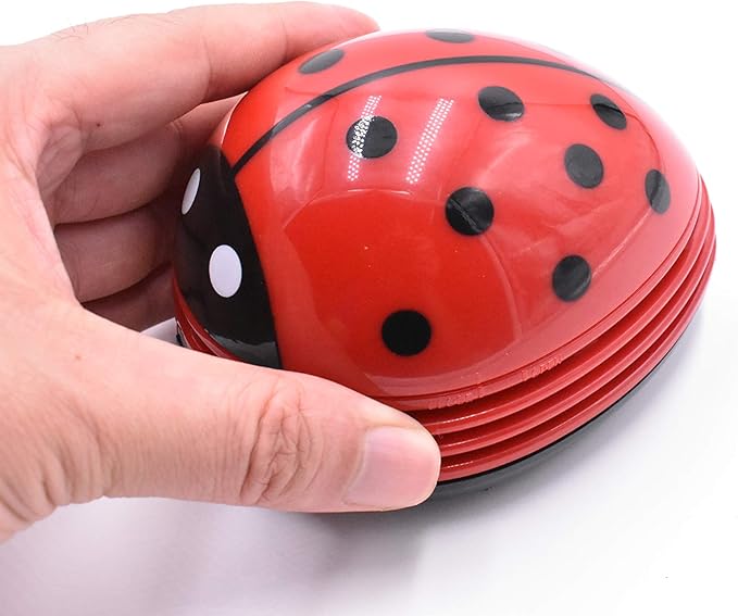 Art&Beauty Red Beetle Shaped Portable Corner Desk Table Top Vacuum Cleaner Mini Cute Vacuum Cleaner Dust Sweeper
