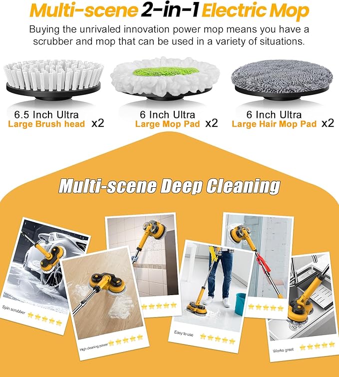 Qimedo Electric Mop M1 Pads,Replacement Pad for Electric Spin Mop,Cordless Electric Mop Replacement Pad for qimedo,VMAI,eous,iDOO,OGORI,KACTOR,latumab,Bissell