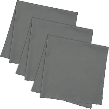 JUNRO 3-Pack 16x16 Inch Extra Large Lint-Free Microfiber Cleaning Cloths for Laptop, LCD TV, Computer Screen, Monitor, T